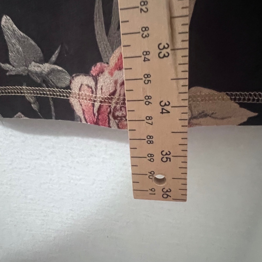 Anthropology Solitaire Brown Floral Long Cardigan Kimono with Pockets‎ Sz Large - Picture 7 of 8